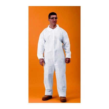 Keystone Safety KeyGuard  Coverall, Open Wrists & Ankles, Zipper Front, Single Collar, White, 4XL, 25/CS CVL-KG-4XL